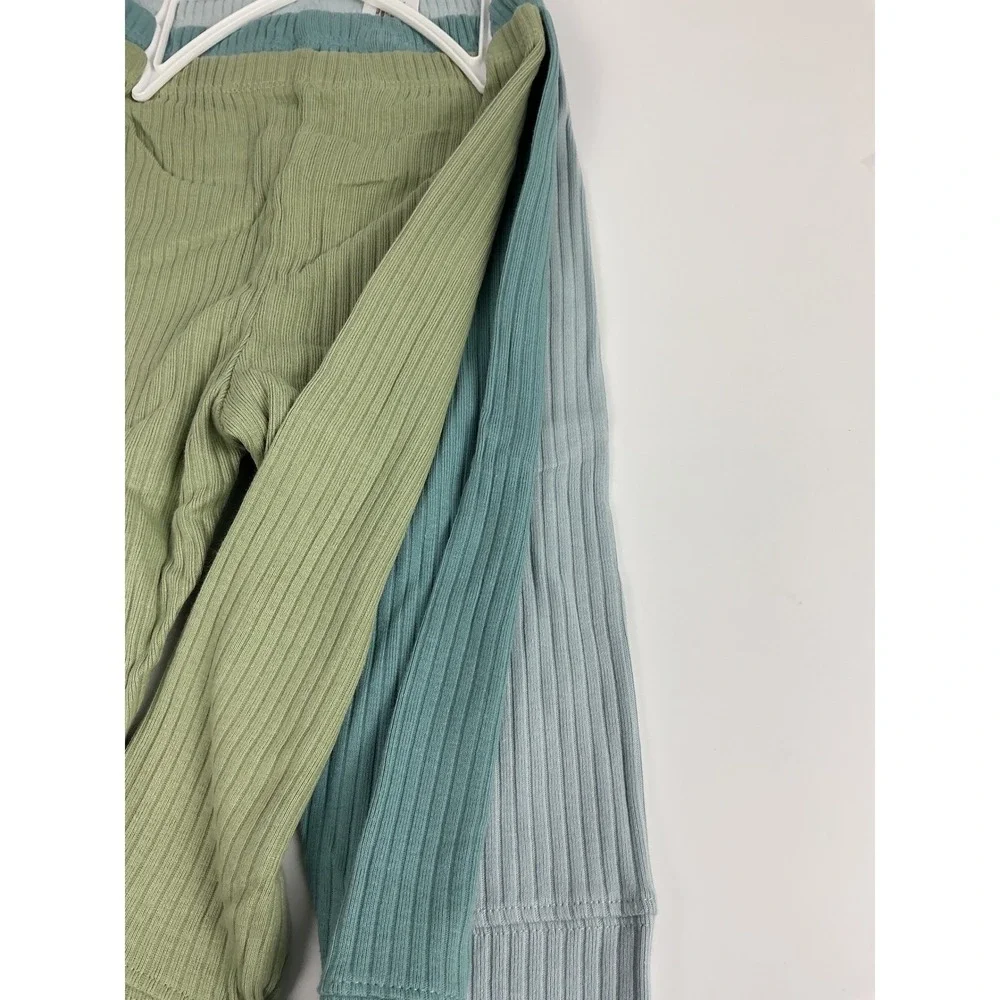 NWT Cloud Island Baby Ribbed Pants 3-Pack 12M Blue‎ Green Leggings Neutral
